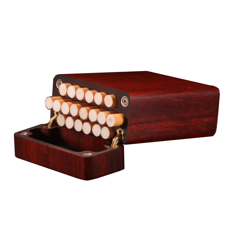 定制实木木质紫檀木20支装标准创意礼物父亲节男友生日礼品烟盒