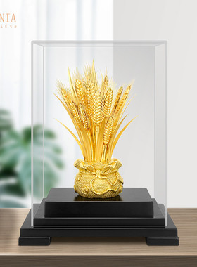 RSEMNIA开业招财礼品金箔麦穗大卖客厅摆件办公室装饰品乔迁送礼