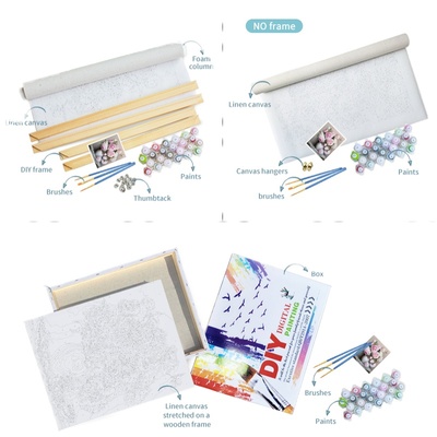 Green Plant Painting By Numbers Color Paint DIY Home Decor