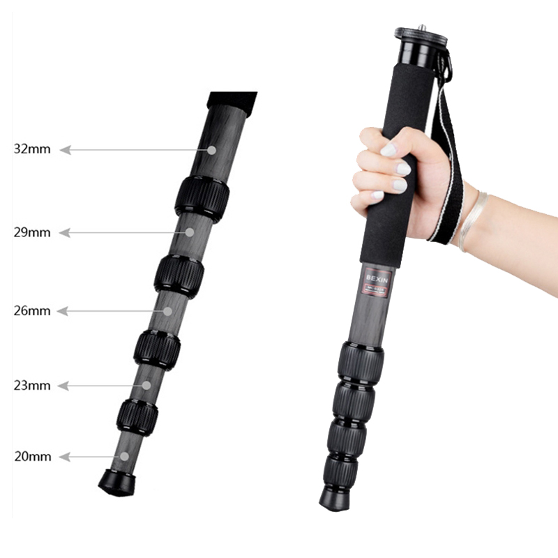 独脚架支架专业数码单反相机碳纤维摄影录像登山手持拐杖长多功能