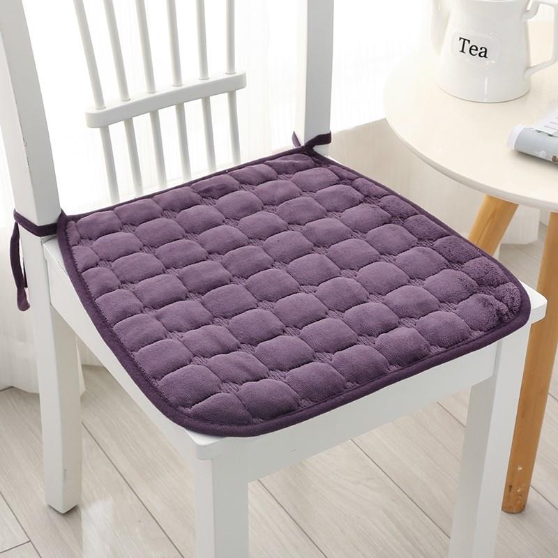 秋冬保暖珊瑚绒防滑餐椅垫坐垫办公室薄电脑椅子垫防滑屁股垫
