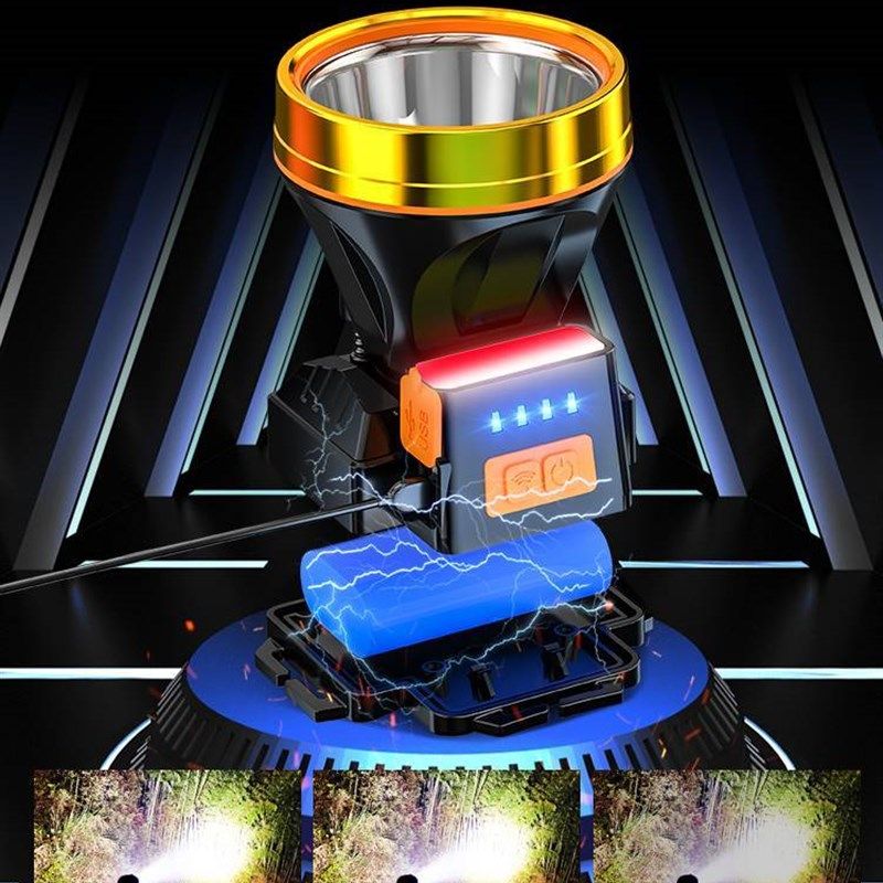 头灯头戴式强光充电超亮钓鱼专用续航超长手电筒矿灯感应夜钓照明