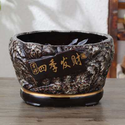 极速简约创意个性陶瓷花盆特大号特色客厅室内桌面陶瓷花盆无托盘