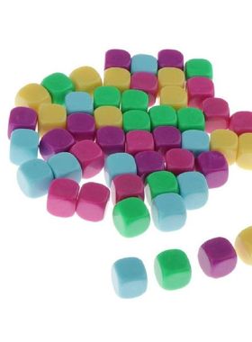 Lot of 50 Blank D6 Dice Colorful RPG Roleplay Game Set