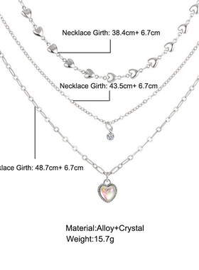 Fashion clavicle chain 多层叠戴项链时尚桃心爱心吊坠锁骨链