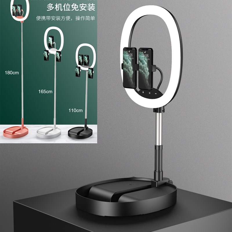 手机直播落地支架可伸缩折叠户外多台两三双机位头台式桌面多功能