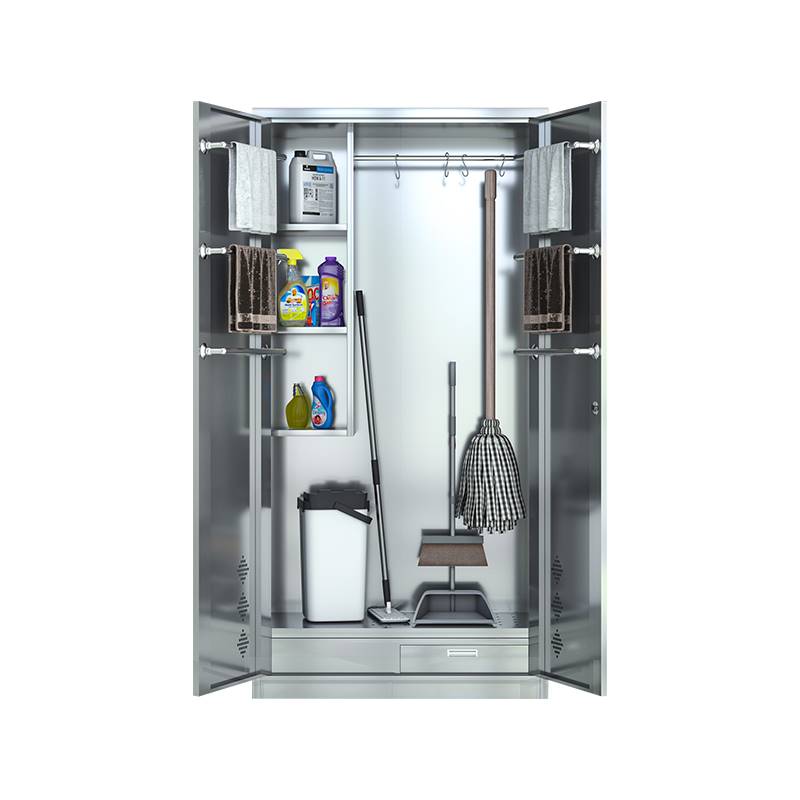 不锈钢清洁柜学校保洁卫生柜家用阳台拖把杂物收纳柜工具储物柜子
