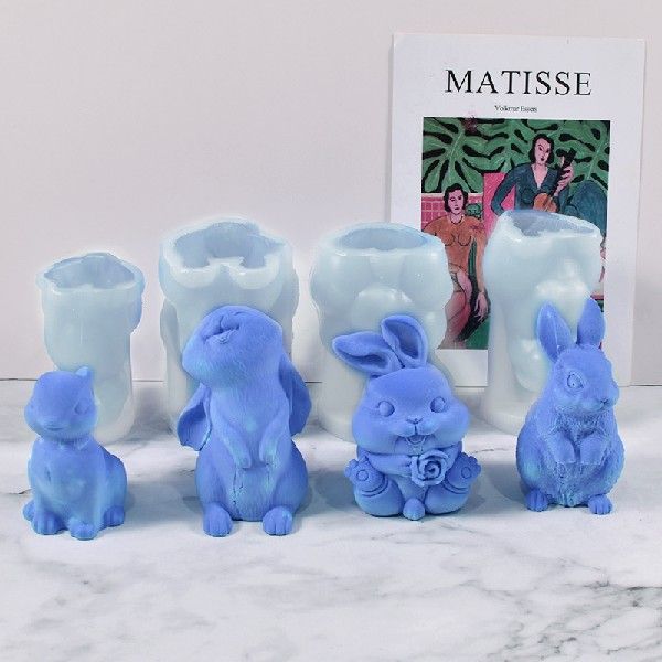 Silicone 3d Rabbit Mold Easter Rabbit Candle Silicone Mold