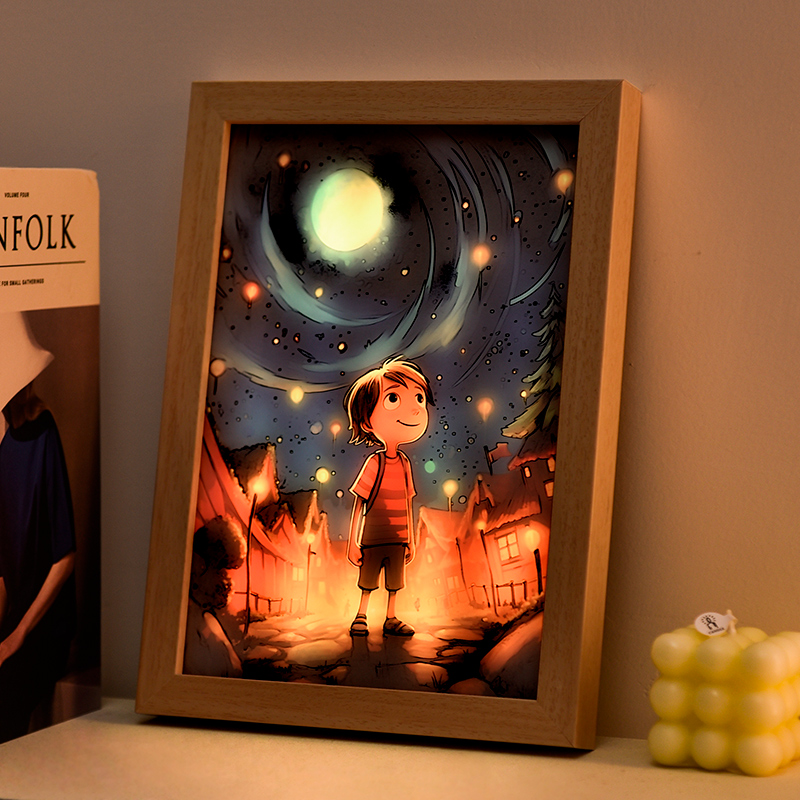 网红灯光画牀头柜家居装饰品夜灯客厅入户玄关桌面摆件送女友礼物