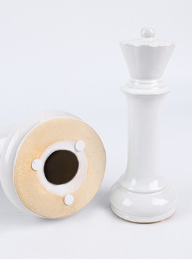 欧式创意简约白色黑色陶瓷国际象棋摆件六件套客厅办公室饰品