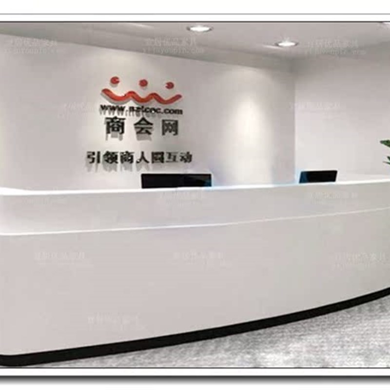 武汉时尚烤漆前台桌 接待台 迎宾台 高密度板前台收银台吧台定制