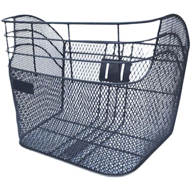 加大号自行车车筐前筐车篓金属铁网菜篮子女士公主车电动车筐灰色