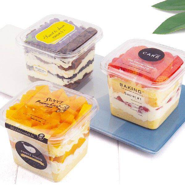 极速50sets Transparent Plastic Gift Box Cake Packaging Boxes
