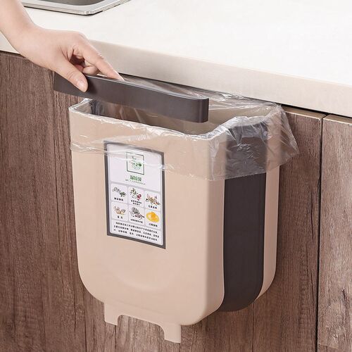 极速9L Folding Waste Bin Kitchen Cabinet Door Hanging Trash
