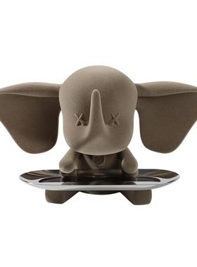 轻奢小飞象托盘摆件入门入户玄关钥匙收纳装饰品客厅家居乔迁礼物