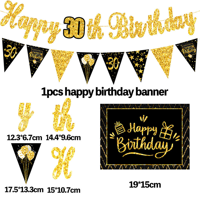 ..Happy 30th 40th 50th Birthday Banner Bunting Birthday Part