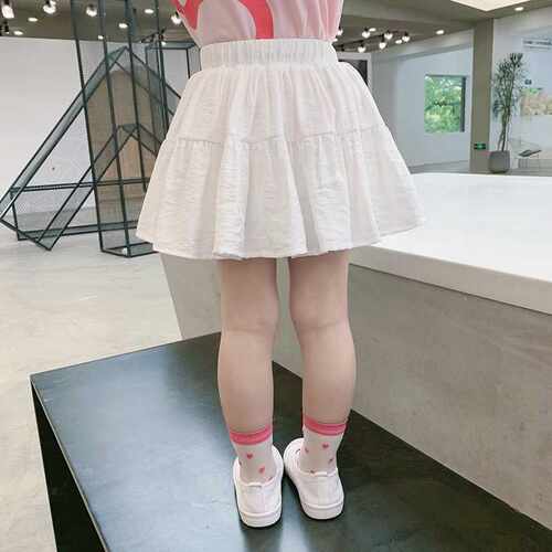极速中小童装白裙子儿童洋气短裙女童百搭半身裙宝宝JK裙2022夏装