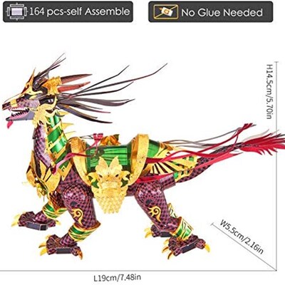 极速Piececool 3D Metal Puzzle for Adults  Auspicious Kirin M
