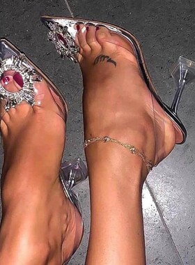 极速Luxury Sandals Women Pumps Transparent PVC High Heels Sh