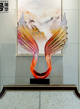 客厅酒店样板房售楼处透明雕塑艺术品玄关摆件工艺品家居软装饰品