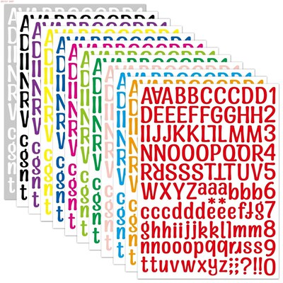 极速2 Sheets Self Adhesive Alphabet Letters Numbers Stickers