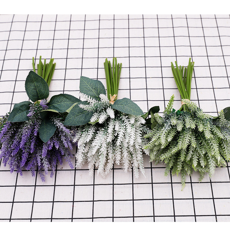 【欧丽菲】手扎把束仿真薰衣草田园风格装饰婚庆路引花紫色薰衣草