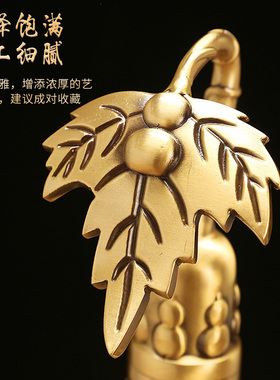 全铜葫芦摆件纯铜百福葫芦开盖空心大号客厅招财办公室玄关装饰品