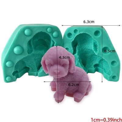 Cute 3D Animal Lion Dog Silicone Soap Mold for Fondant Cake