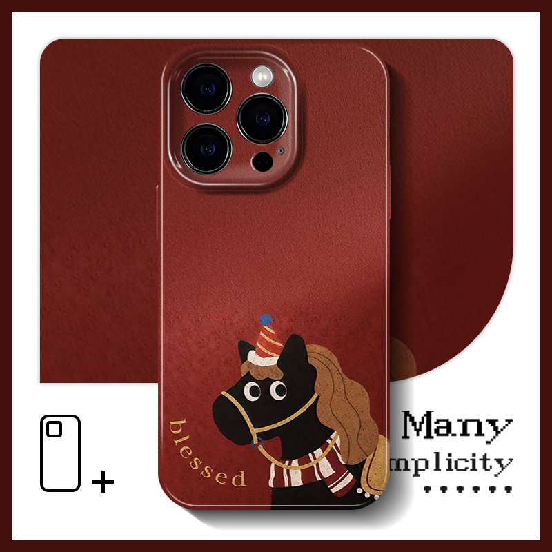 童趣可爱搞怪小马年手机壳红色适用苹果17一加ACE6华为nova15三星s25小米17菲林vivos50真我neo10红米k90畅享,3C数码配件,手机保护套/壳,淘宝优惠券,粉丝福利购,淘宝优惠卷