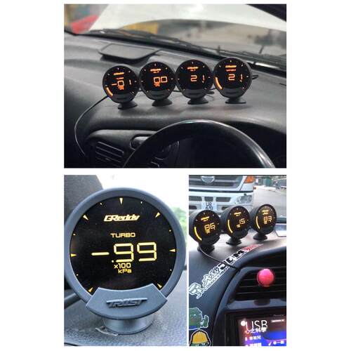 数显汽车改装仪表液晶多功能涡轮水温转数油压油温增压赛表三联