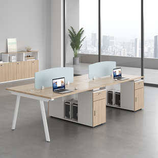职员办公桌椅组合简约现代办公桌员工位4人位卡座员工电脑桌家具