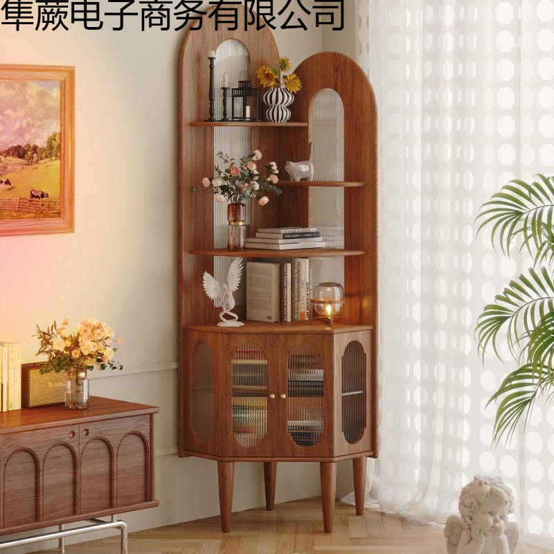 实木北欧转角书柜置物架小户型