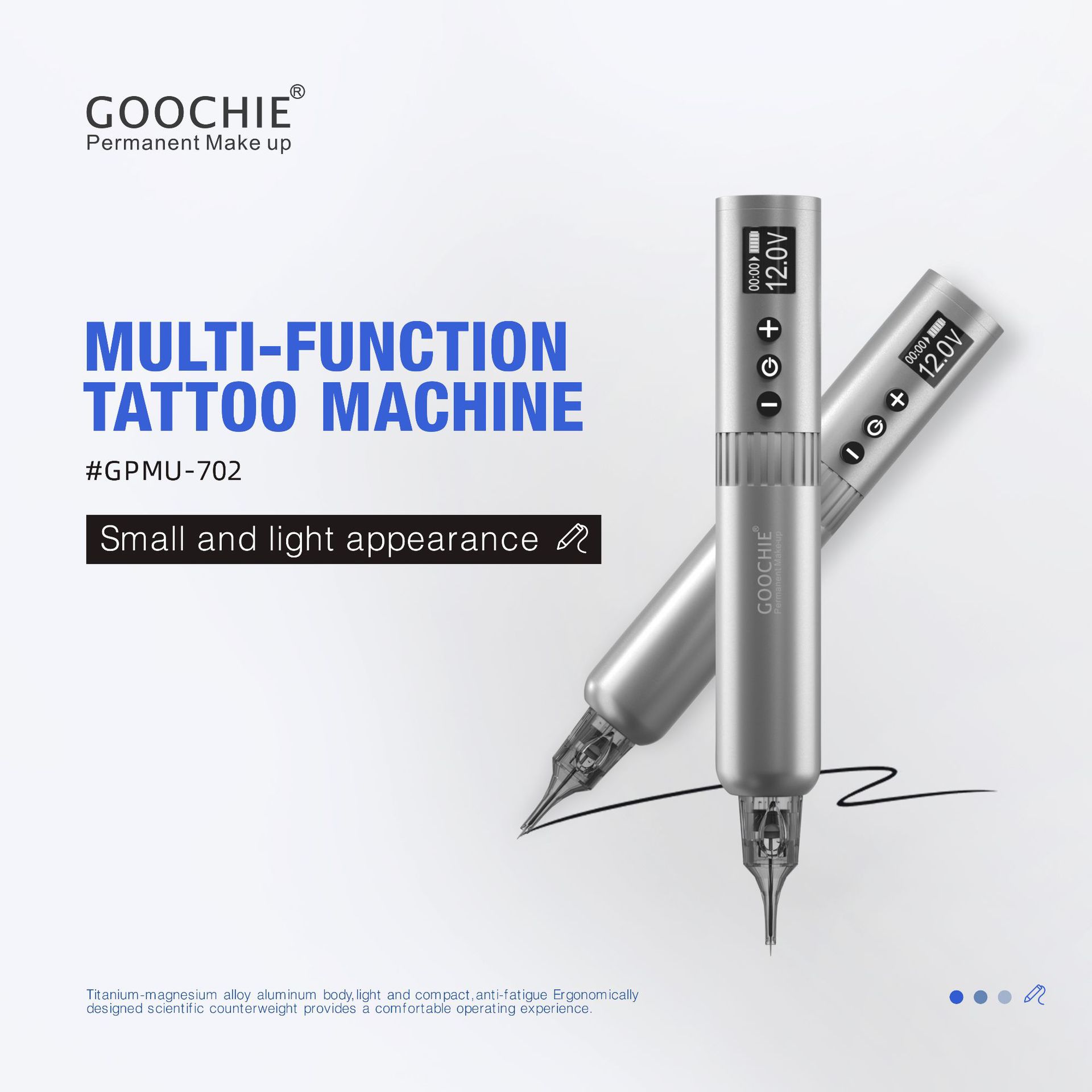 古积GOOCHIE纹身机器702款经典智能纹绣机纹身机马达套装现货
