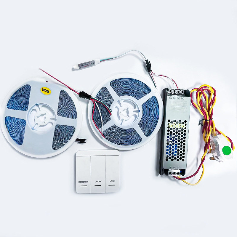 2835灯带24v126灯单色追光跑马宴会厅自粘线条灯可调光遥控调光