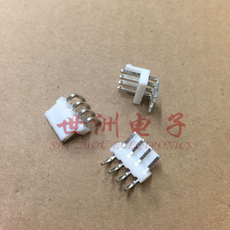 厂家直销接线端子连接器VH3.96-4AW 间距3.96MM 4位弯针针座白色