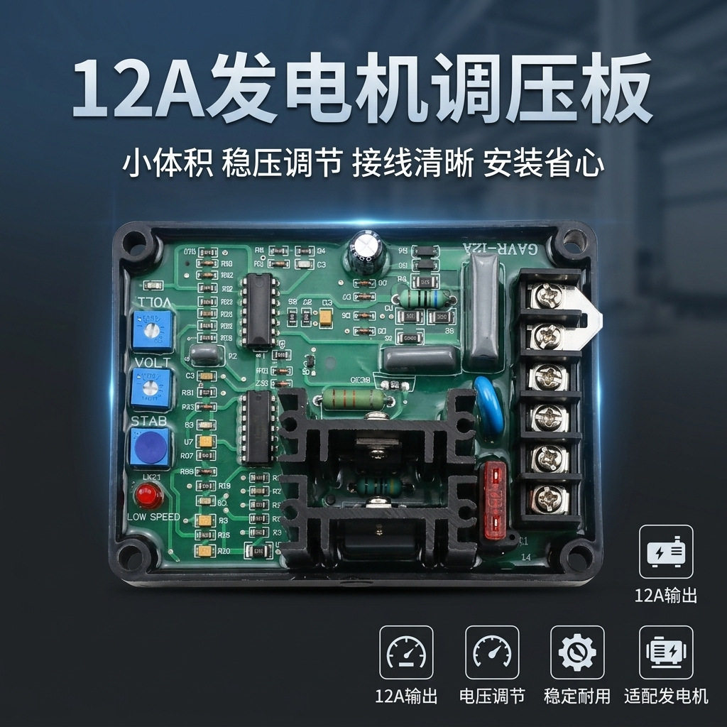 GAVR 12A无刷发电机调压板 励磁调节器 自动电压稳压板 通用配件