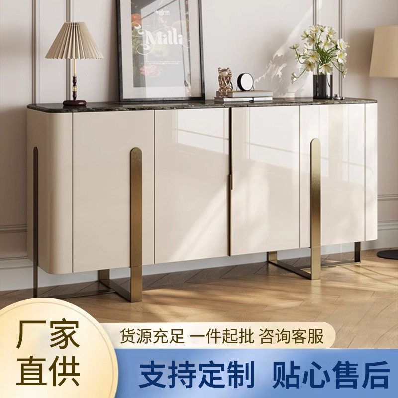 意式轻奢玄关柜现代简约餐边柜大理石面鞋柜家用客门厅玄关桌批发
