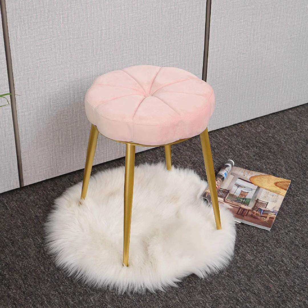 北欧梳妆台凳子简约花瓣椅网红ins化妆椅现代卧室化妆凳小圆凳