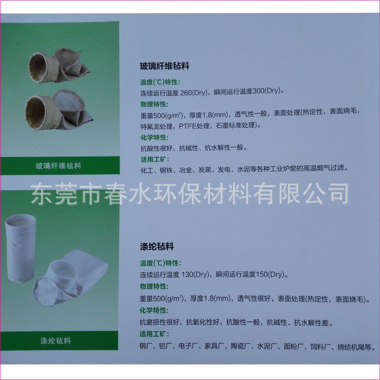 工厂优惠生产锅炉熔炉耐高温滤袋除尘器玻纤针刺毡高温防尘过滤材