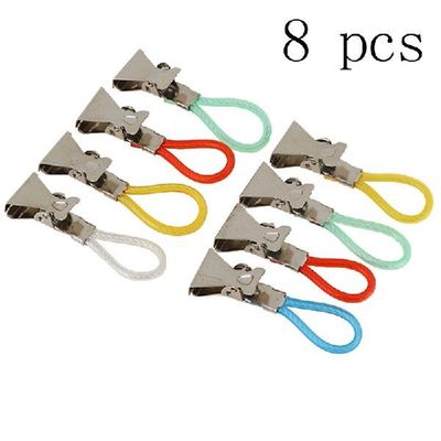 8Pcs Clothes Pegs Stainless Steel Clothespins Colorful