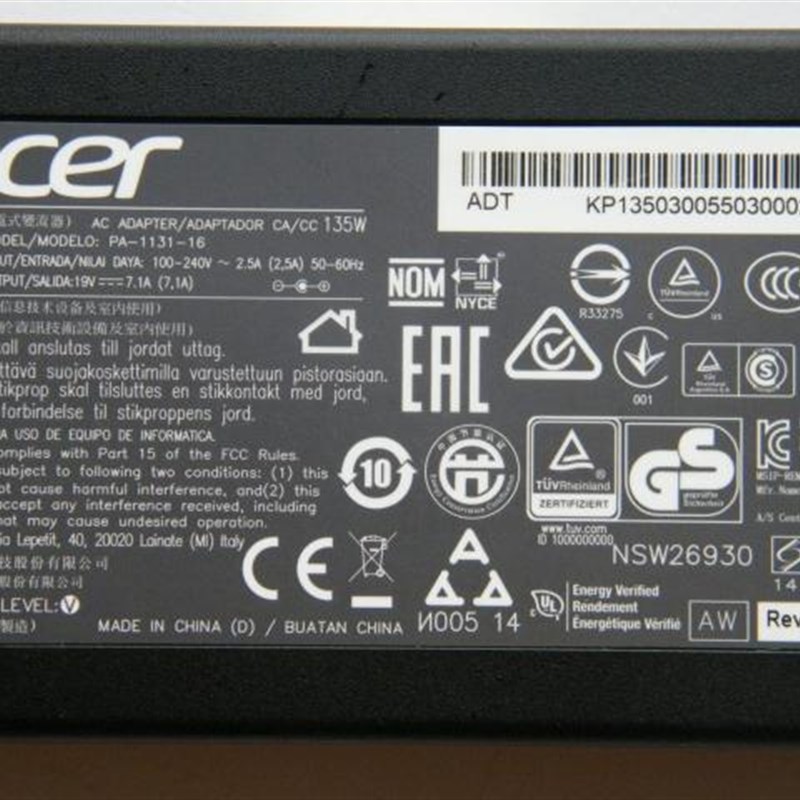 超薄原装宏碁ACER PA-1131-16 VN7-591G笔记本电源适配器19V 7.1A