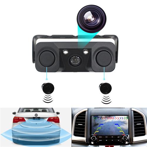 3In1 Car Night Vision Rear View Camera Parking Sensor with T