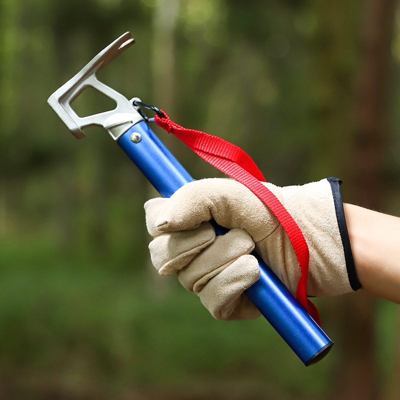 户外野营帐篷羊角锤不锈钢头天幕露营起钉器铝合金地钉锤铝柄榔头