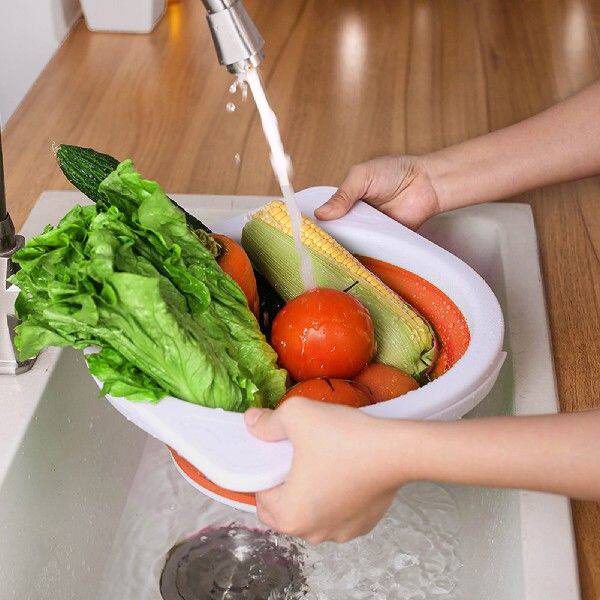 Foldable Strainer Fruit Vegetable Washing Basket Colander
