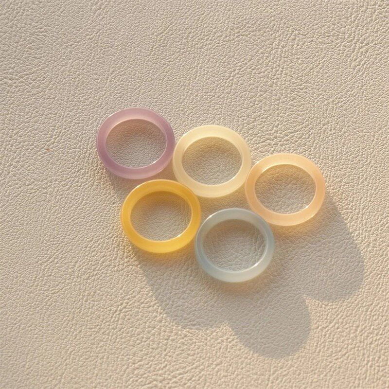 5pcs Set 2022 New Korean Vintage Resin Geometric Colorful Ro