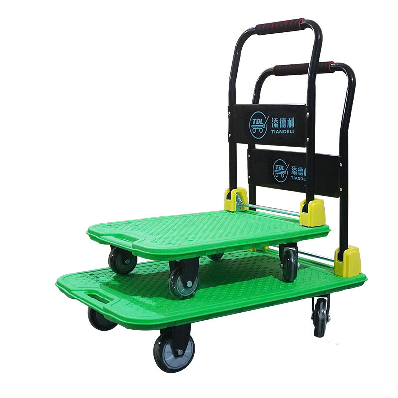 静音平板车手推车四轮小推车拉货车折叠可携式搬运车小推车轻便家