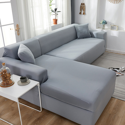 Plain Corner Sofa vers for Living Room Elastic Spandex Couch
