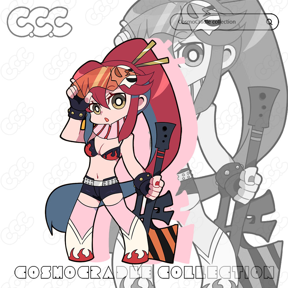 天元突破红莲螺岩 优子 UV转印防水贴纸