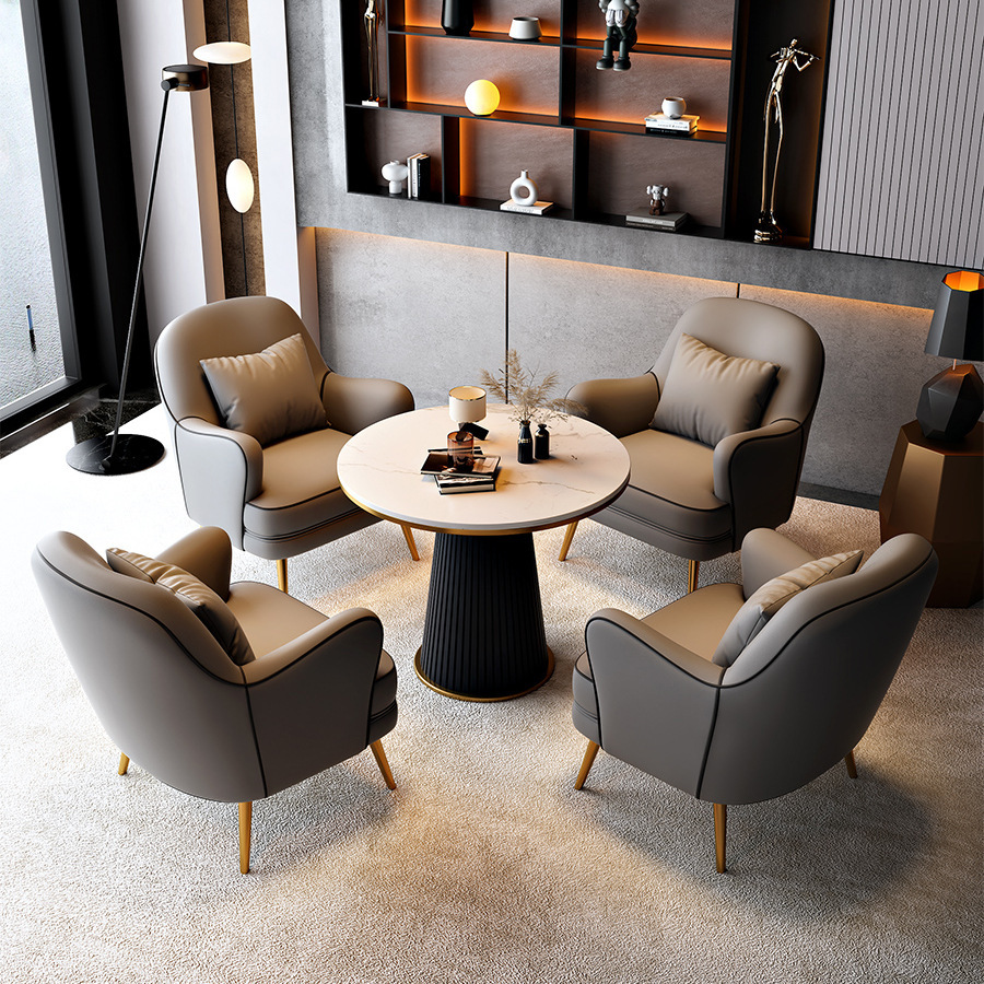 售楼部商务洽谈酒店会客沙发椅北欧单人沙发家用客厅小户型休闲椅