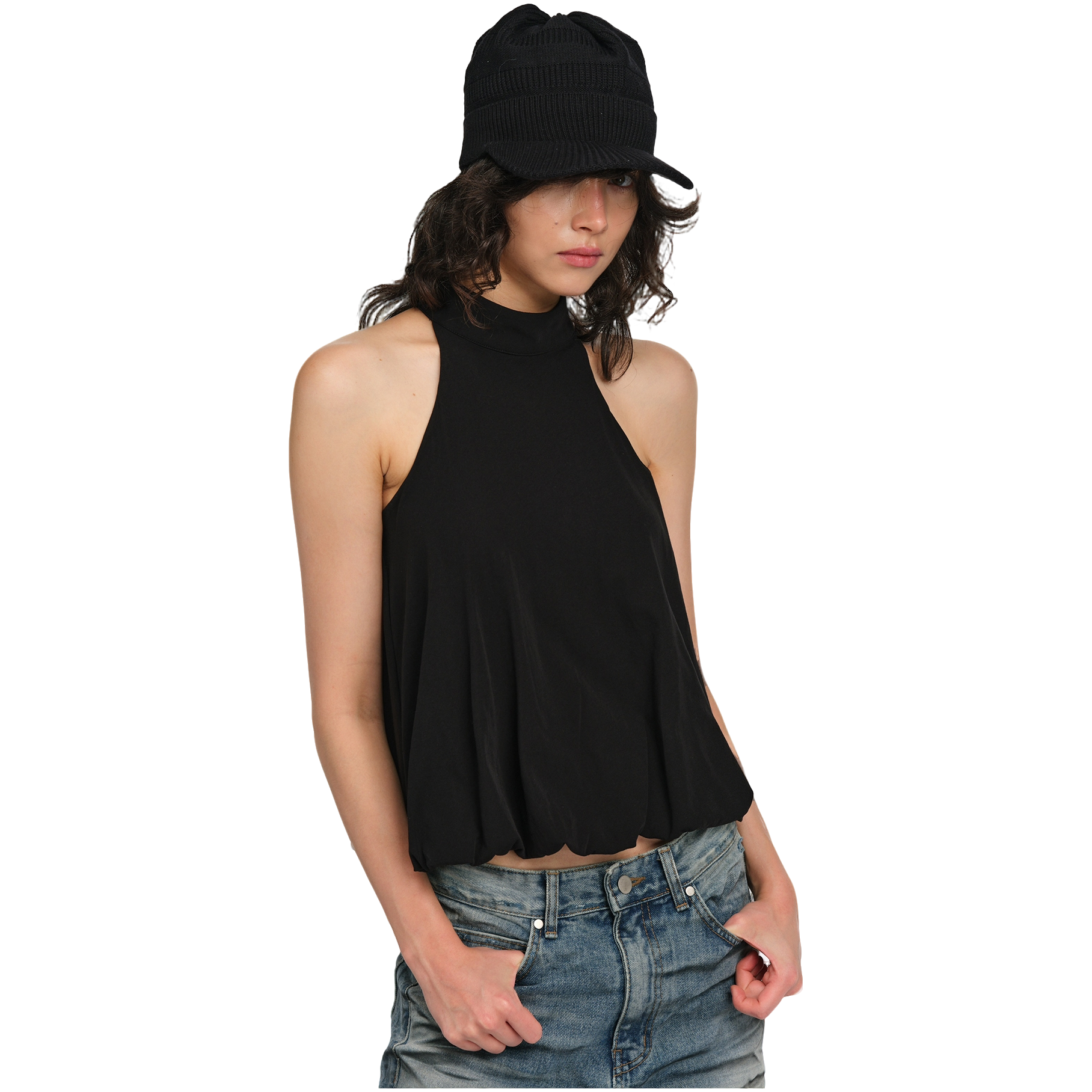 Two little guys*假日系列Hollywood可露丽花苞挖肩挂脖吊带上衣